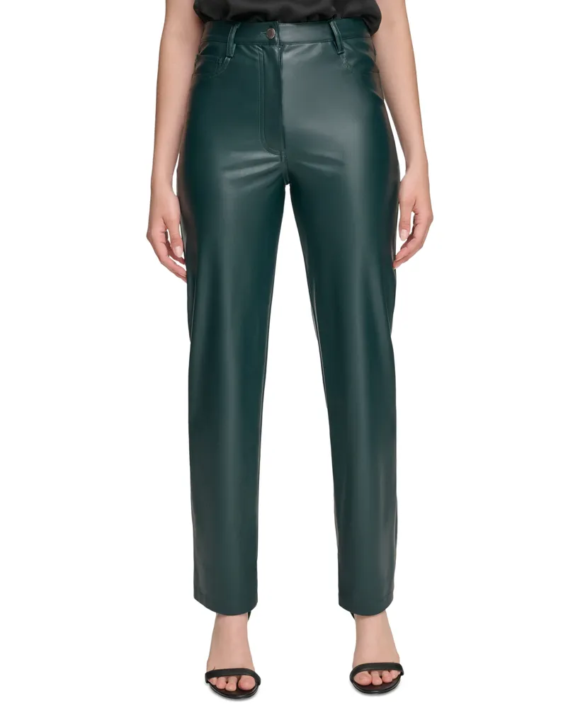 High Rise Faux Leather Trousers Calvin Klein®
