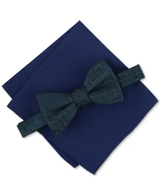 Alfani Men's Belton Geo-Print Bow Tie & Pocket Square Set, Created for Macy's