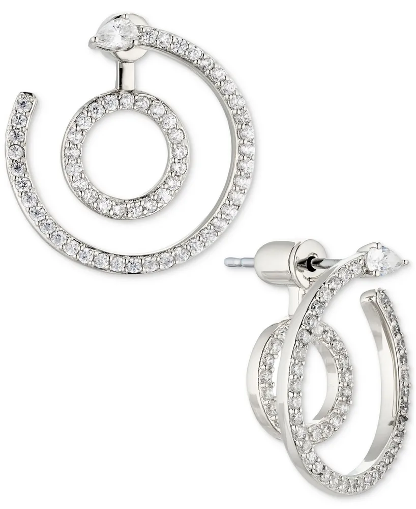 Ava Nadri Cubic Zirconia Front Back Circle Drop Earrings