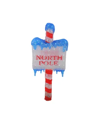 33" Led Lighted Commercial Grade Acrylic "North Pole" Christmas Sign Display Decoration