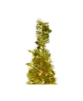 4' Pre-Lit Tinsel Pop-Up Artificial Christmas Tree with Clear Lights