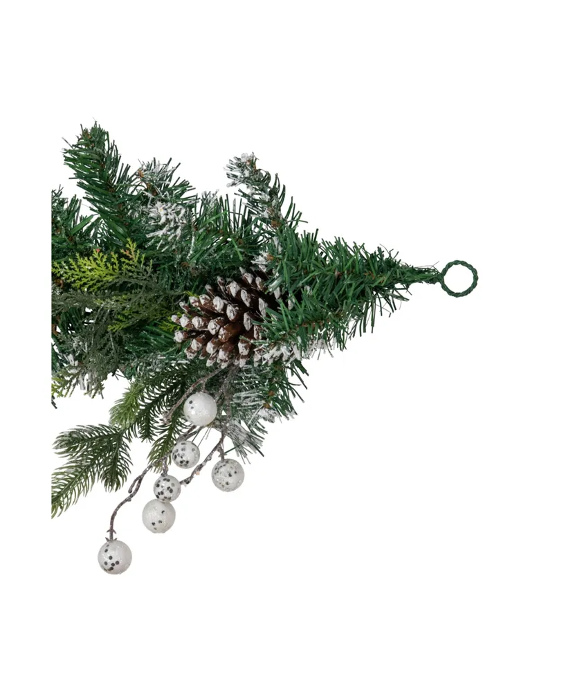 6' Pine Frosted Artificial Christmas Garland with Pinecones and Ornaments Unlit