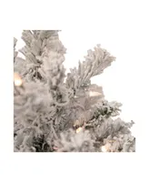 3' Pre-Lit Heavily Flocked Madison Pine Medium Artificial Christmas Tree with Clear Lights