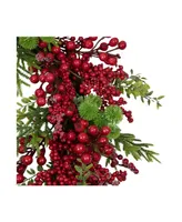 Artificial Frosted Berry and Pine Christmas Wreath 28" Unlit