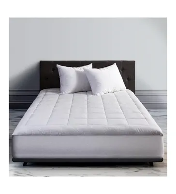 Circles Home Circleshome Ultra-Plush Down Alternative Cotton Top Mattress Pad White California King