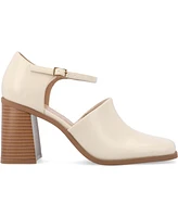 Journee Collection Women's Bobby Block Heel Square Toe Pumps