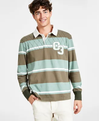 Sun + Stone Men's Taylor Stripe 03' Rugby Shirt, Created for Macy's