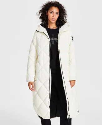 Calvin Klein Jeans Women's Cire Drama Hooded Longline Puffer Jacket