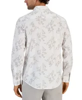 Alfani Men's Dotted Floral Print Long-Sleeve Button-Up Shirt, Created for Macy's