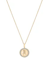 Audrey by Aurate Diamond Aquarius Disc 18" Pendant Necklace (1/10 ct. t.w.) in Gold Vermeil, Created for Macy's