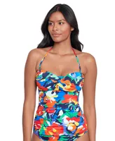 Lauren Ralph Women's Printed Twist Tankini Top