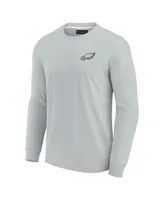 Men's and Women's Fanatics Signature Gray Philadelphia Eagles Super Soft Long Sleeve T-shirt