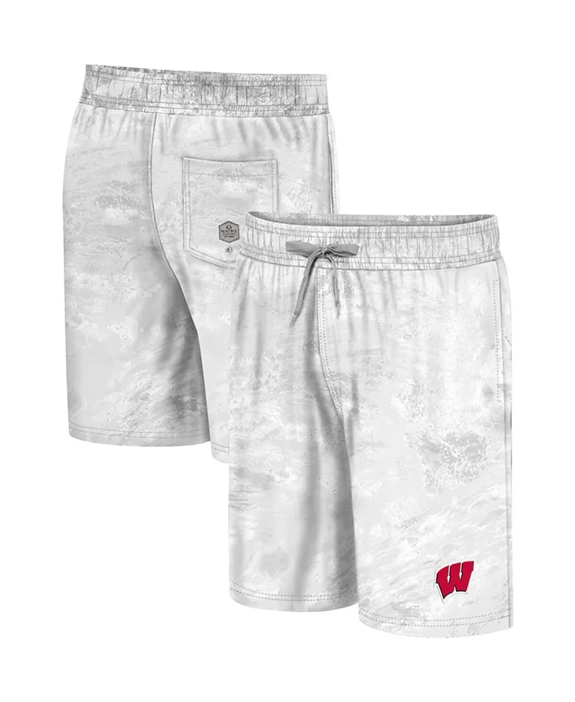 Men's Colosseum White Wisconsin Badgers Realtree Aspect Ohana Swim Shorts