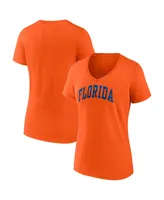 Women's Fanatics Orange Florida Gators Basic Arch V-Neck T-shirt