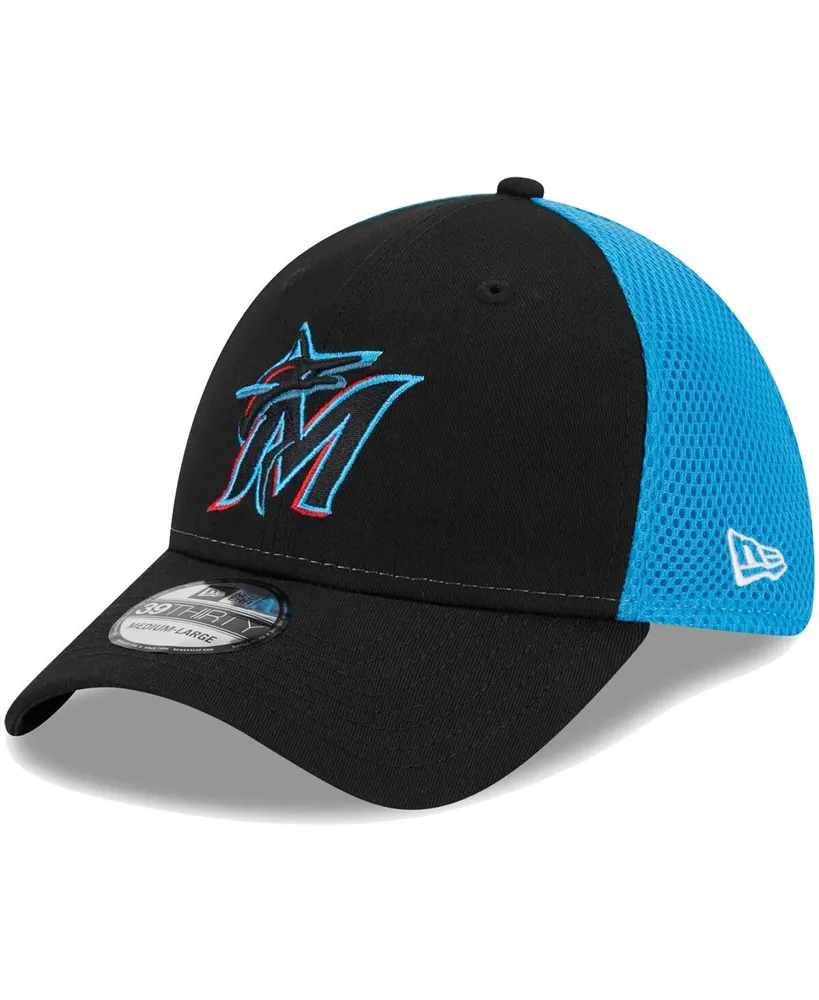 Men's New Era Black Miami Marlins Team Neo 39THIRTY Flex Hat