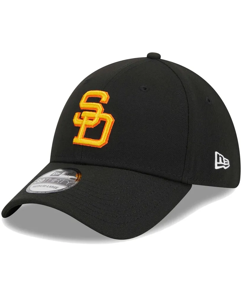 Men's New Era Black San Diego Padres Logo 39THIRTY Flex Hat