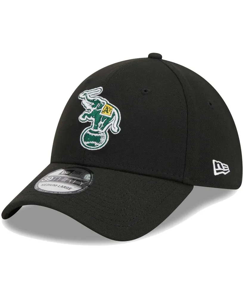 Men's New Era Black Oakland Athletics Logo 39THIRTY Flex Hat