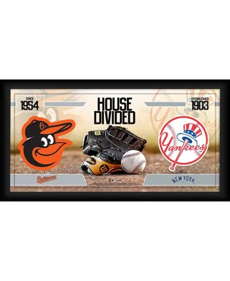 Baltimore Orioles vs. New York Yankees Framed 10" x 20" House Divided Baseball Collage