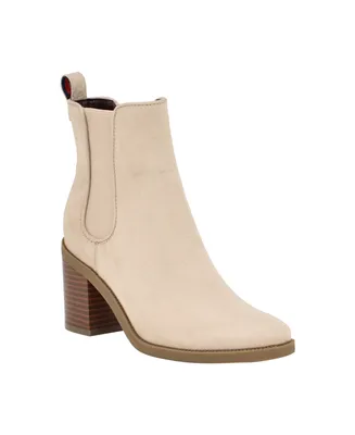 Tommy Hilfiger Women's Brae Mid Heel Pull On Chelsea Boots - Taupe
