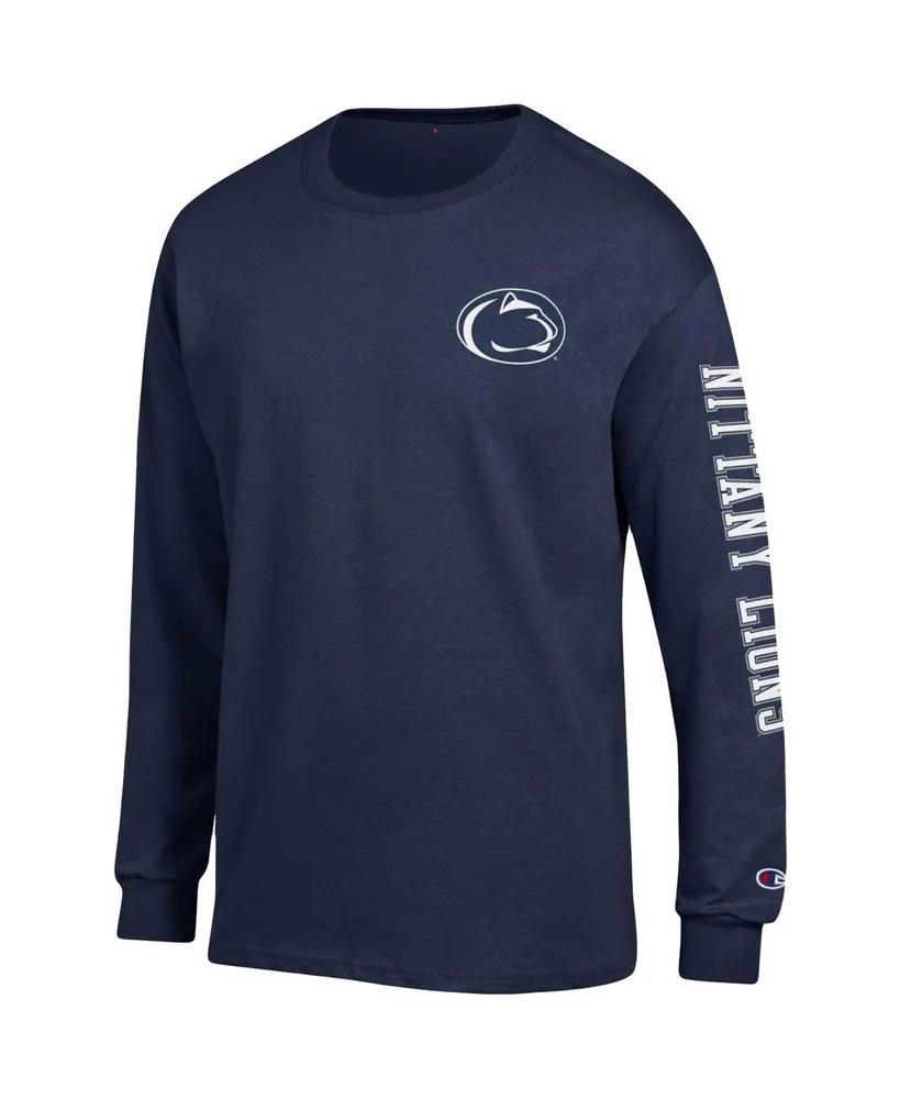 Men's Champion Navy Penn State Nittany Lions Team Stack Long Sleeve T-shirt