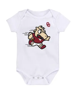 Newborn Boys and Girls White Oklahoma Sooners Little Mascot Bodysuit