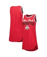 Women's Concepts Sport Heather Scarlet Ohio State Buckeyes Tank Nightshirt