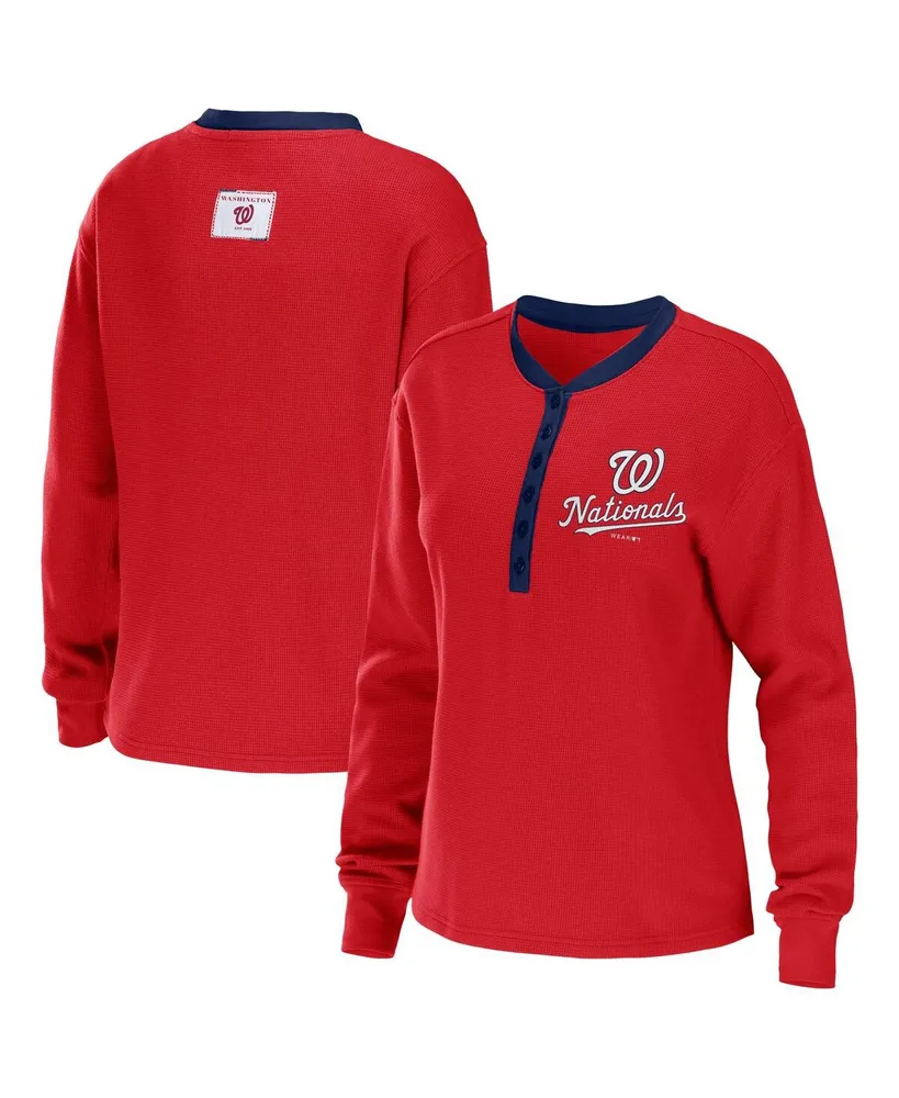 Women's WEAR by Erin Andrews Navy Atlanta Braves Waffle Henley