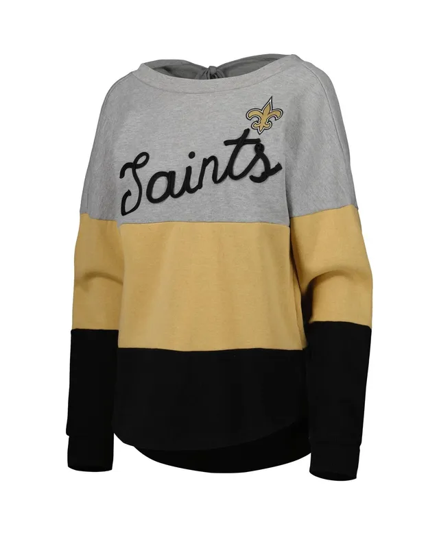 Pittsburgh Steelers Touch Women's Outfield Deep V-Back Waist Length  Pullover Sweatshirt - Heather Gray/Black