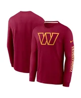 Men's Nike Burgundy Washington Commanders Fashion Tri-Blend Long Sleeve T-shirt