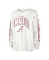 Women's '47 Brand White Alabama Crimson Tide Statement Soa 3-Hit Long Sleeve T-shirt