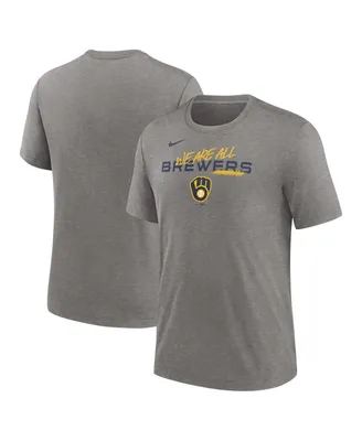 Men's Nike Heather Charcoal Milwaukee Brewers We Are All Tri-Blend T-shirt