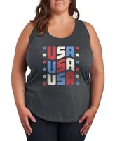 Hybrid Apparel Trendy Plus Size Usa Graphic Tank