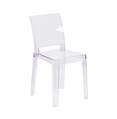 Emma+Oliver Ghost Chair With Square Back