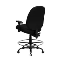 Emma+Oliver Big & Tall 400 Lb. Rated High Back Fabric Ergonomic Drafting Chair With Adjustable Back Height And Arms