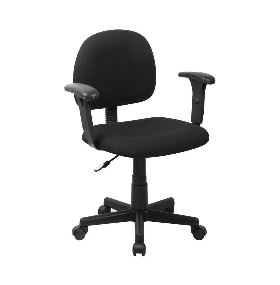 Emma+Oliver Mid-Back Fabric Swivel Task Office Chair With Adjustable Arms