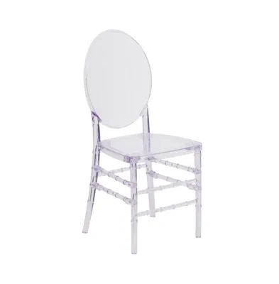 Emma+Oliver Stacking Chair With Elongated Oval Back