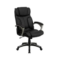 Emma+Oliver High Back Folding Leather Executive Swivel Office Chair With Arms