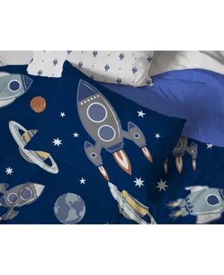 Outer Space 100% Organic Cotton Twin Duvet Cover & Sham Set