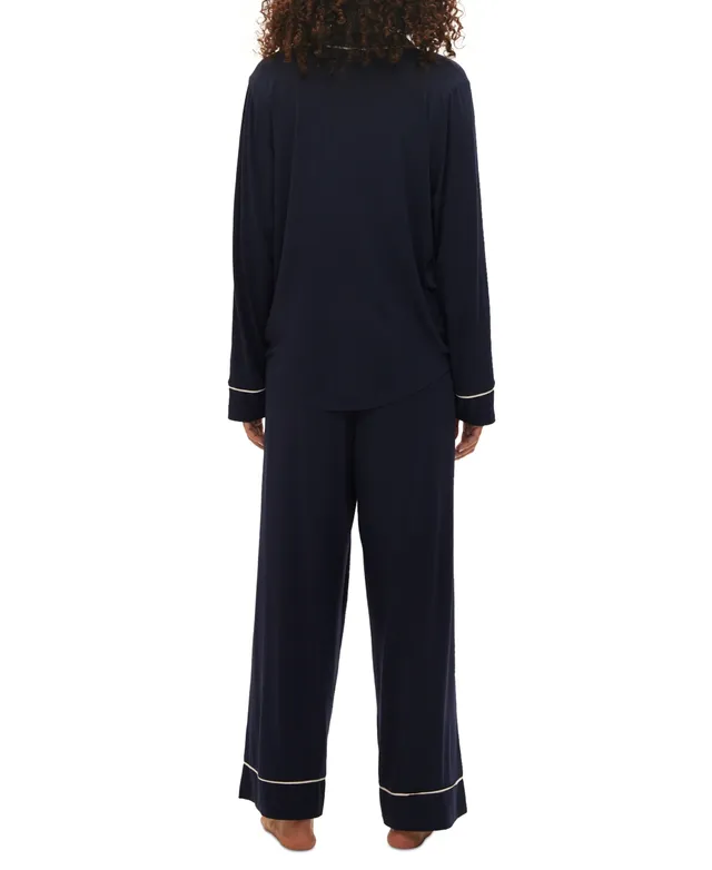 GAP GapBody Women's 2-Pc. Notched-Collar Long-Sleeve Pajamas Set - Macy's