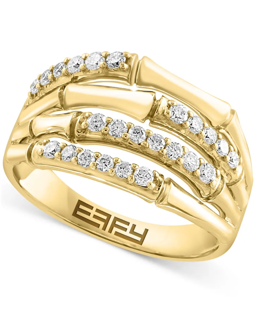 Effy Diamond Multirow Openwork Statement Ring (3/8 ct. t.w.) in 14k Gold