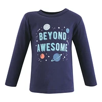 Hudson Baby Boys Long Sleeve T-Shirts, Beyond Awesome