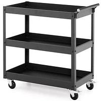 Costway 3-Tier Utility Cart Metal Storage Service Trolley