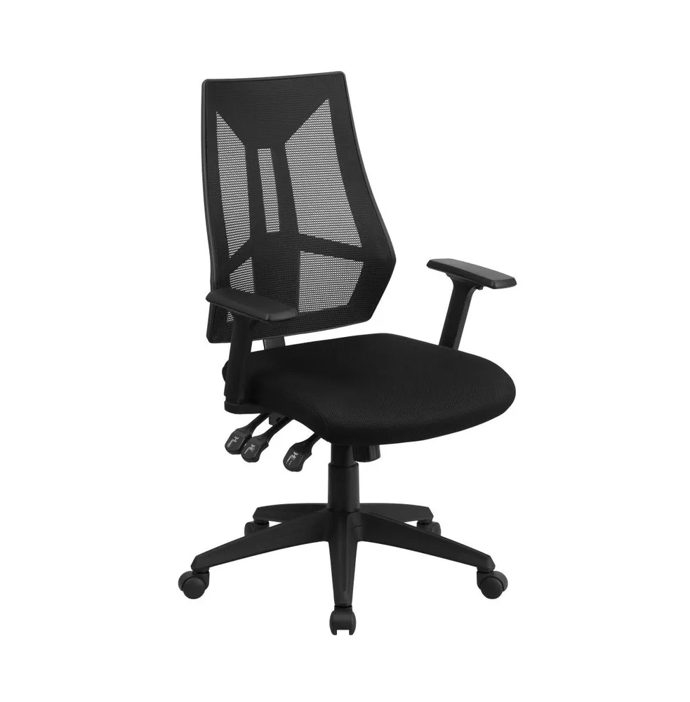 Emma+Oliver High Back Mesh Multifunction Swivel Ergonomic Task Office Chair With Adjustable Arms