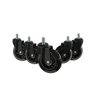 Emma+Oliver Set Of 5 Polyurethane Rollerblade Wheel Replacement Casters With Steel Frame For Home Office Chairs