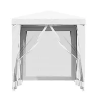 Party Tent with 4 Mesh Sidewalls 6.6'x6.6' White