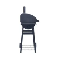 vidaXL Charcoal Bbq Grill Smoker with Bottom Shelf Black