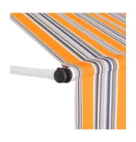 vidaXL Manual Retractable Awning 78.7" Yellow and Blue Stripes