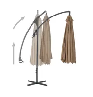 vidaXL Cantilever Umbrella with Steel Pole 118.1" Taupe