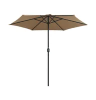 vidaXL Outdoor Parasol with Aluminum Pole 106.3"x96.9" Taupe