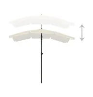 vidaXL Garden Parasol with Pole 78.7"x51.2" Sand